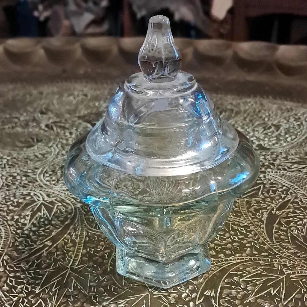 Vintage Avon Castleford Collection Glass Lidded Apothecary Jar 1970's